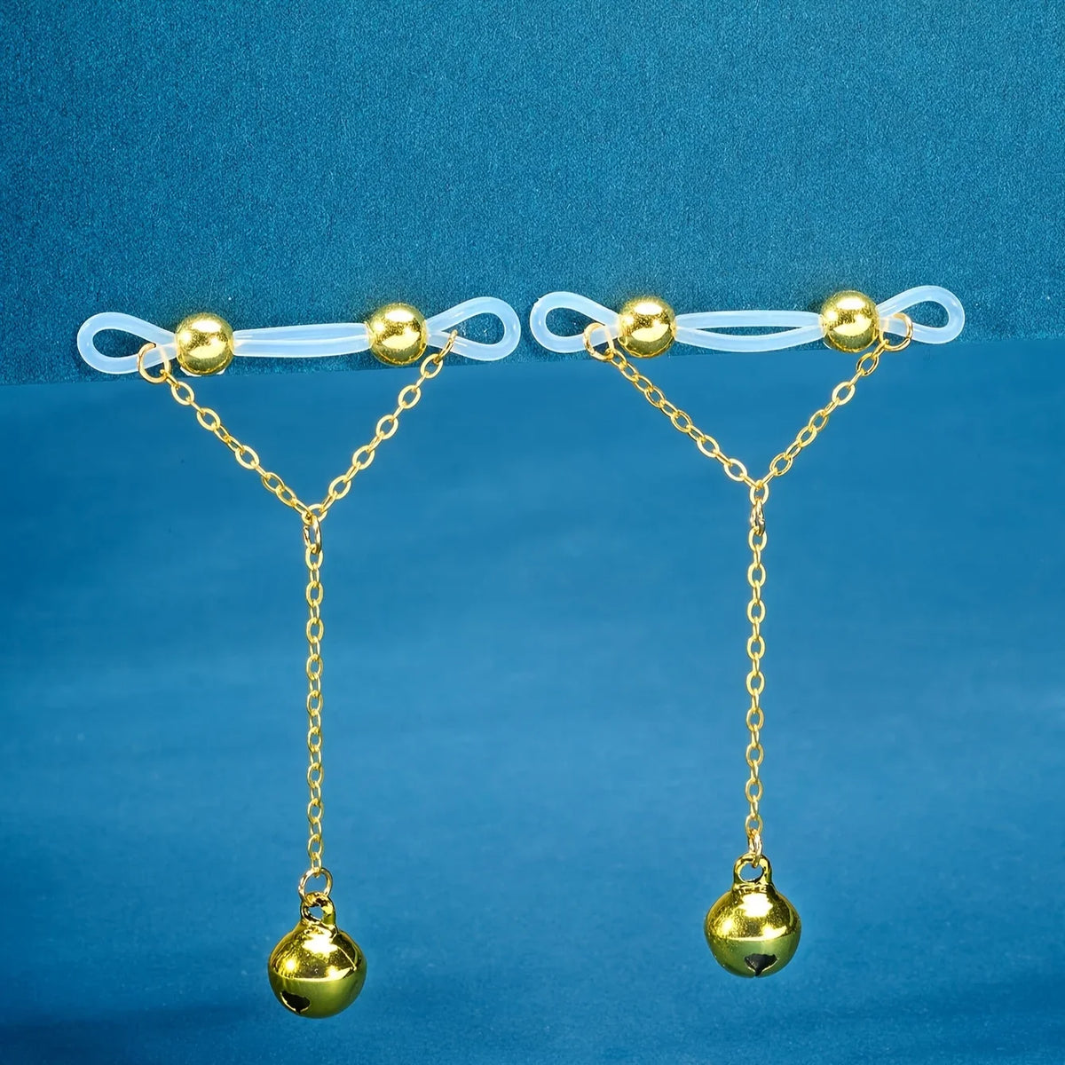 Adjustable Fake Nipple Rings - No-Pierce Acrylic Body Jewelry with Sparkling Accents for Parties & Events