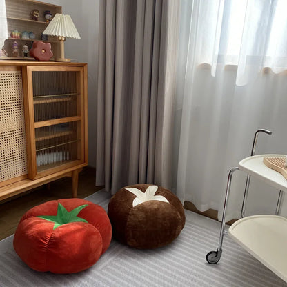 Sofa Bay Window Cushion – Cute Mushroom & Tomato Pillow for Bedroom Room Decoration, Ins Style Ornament