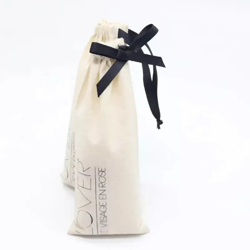 Small White Cotton Gift Bags – Custom Muslin Drawstring Pouches 5x7cm 8x10cm 9x12cm for Party, Candy, Jewelry Favor