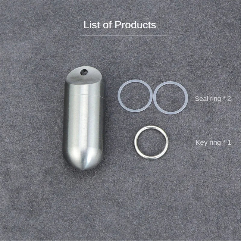 Portable Waterproof Metal Capsule Box – Mini Stainless Steel Pill Case Holder for Medicine, EDC Tool, and Seal Bottle