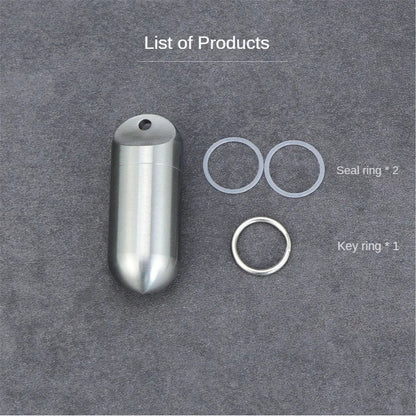 Portable Waterproof Metal Capsule Box – Mini Stainless Steel Pill Case Holder for Medicine, EDC Tool, and Seal Bottle
