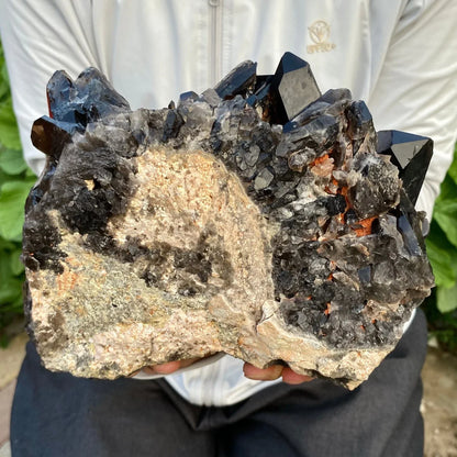 Natural Smoky Black Quartz Crystal Cluster - Large Mineral Specimen & Spiritual Energy Decor