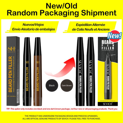 Waterproof Beard Filler Pen - Black Moustache & Beard Coloring Enhancer for Fuller-Looking Facial Hair