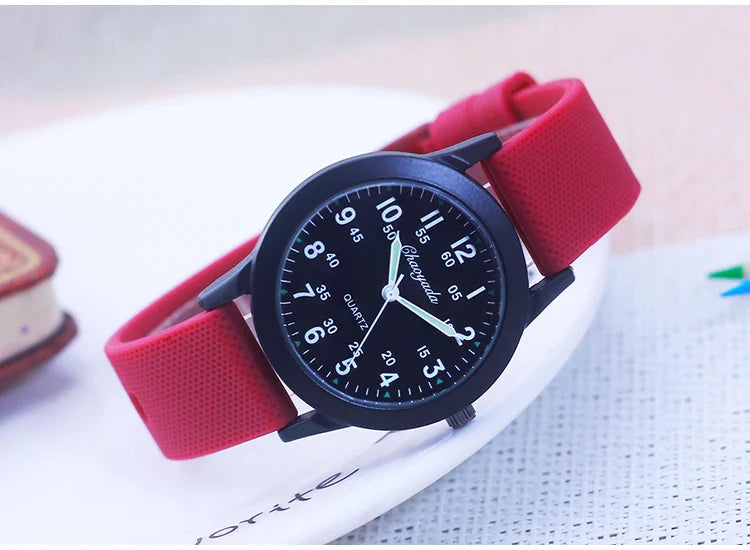 Children's 60-Minute Scale Quartz Wristwatch - Silicone Strap Watch for Boys & Girls, Junior High & Elementary School Exam Watch