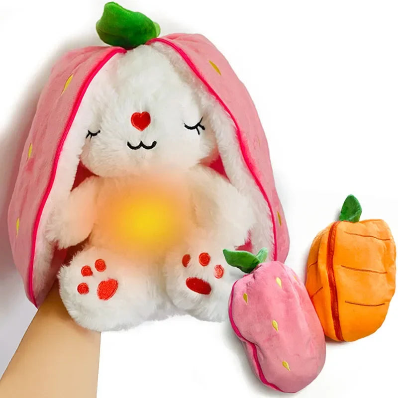 Cute Music Luminous Breathing Bunny Plush Doll – Motion Light Baby Sleeping Toy Soft Cartoon for Early Childhood