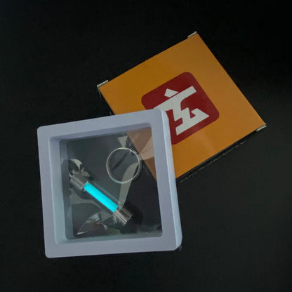 Outdoor Luminous Tube Pendant Keychain – Stainless Steel Glow-in-the-Dark EDC Signal Light Accessory