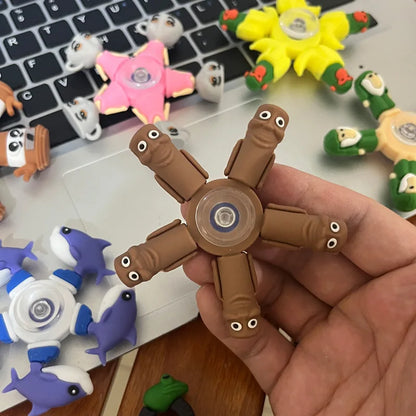 Italian Brainrot Tung Fidget Spinner — Deformed Chain Anti-Stress Hand Spinner Sensory Gyro Toy for Adults