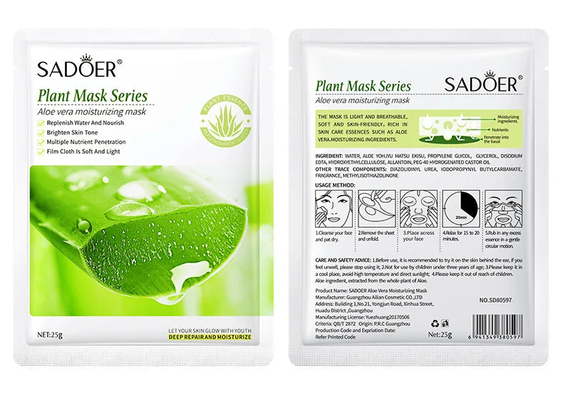 8PCS Natural Plant Facial Masks – Korean Skincare Hydrating, Moisturizing & Firming Face Care Set