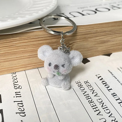 Cartoon Plush Koala Keychain – Cute Fluffy Doll Bag Pendant, DIY Keyring Charm Gift for Women