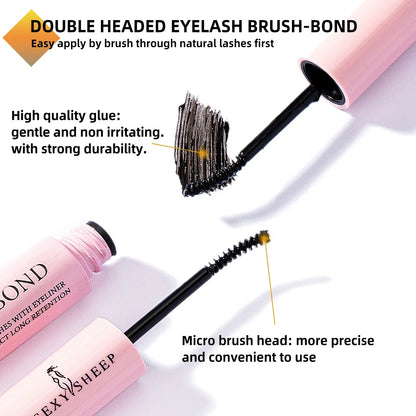 DIY Eyelash Extension Kit - 200pcs Individual Lashes Cluster D Curl, Mix Lash Clusters 8-16mm, Includes Lash Bond, Seal, and Lash Applicator