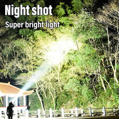 High Power Rechargeable LED Flashlight: Portable Multifunctional Light with Side Light - Waterproof, Multiple Lighting Modes