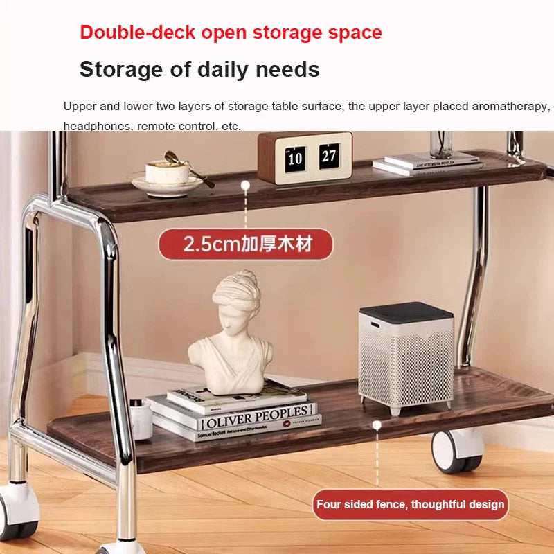Rolling TV Stand on Wheels – Mobile Cart for 32–75in LCD & LED Flat/Curved TVs, Holds 110lbs, VESA 600x400mm