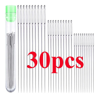 30Pcs Large Eye Sewing Needles Set (5 Sizes) for Cross Stitch, Leather & Embroidery Handmade Craft Threading Sewing Accessories