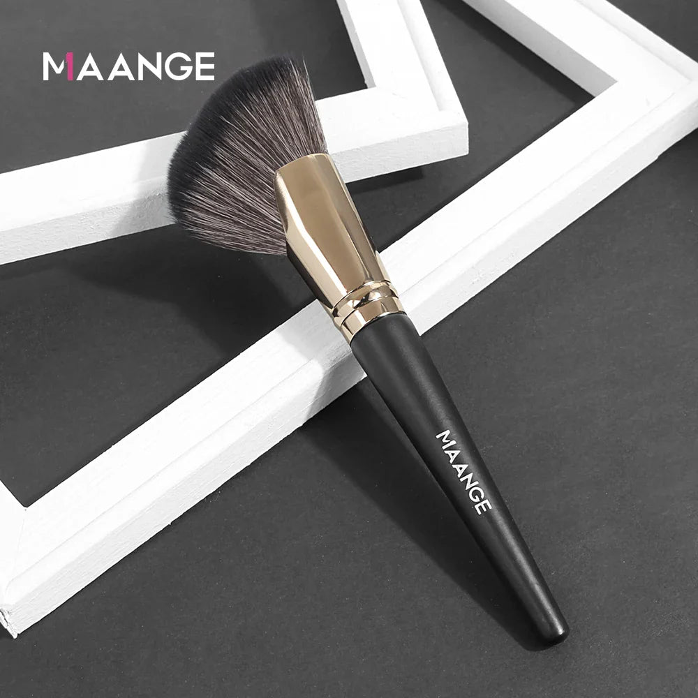 MAANGE Angled Blush & Bronzer Brush – Dense Premium Makeup Brush for Face Contouring & Highlighting, Ideal for Creams & Powders
