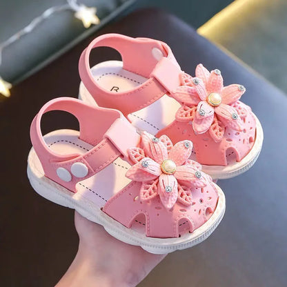 Children's Bow Sandals - Soft PVC Non-Slip Summer Beach Shoes for Baby Girls