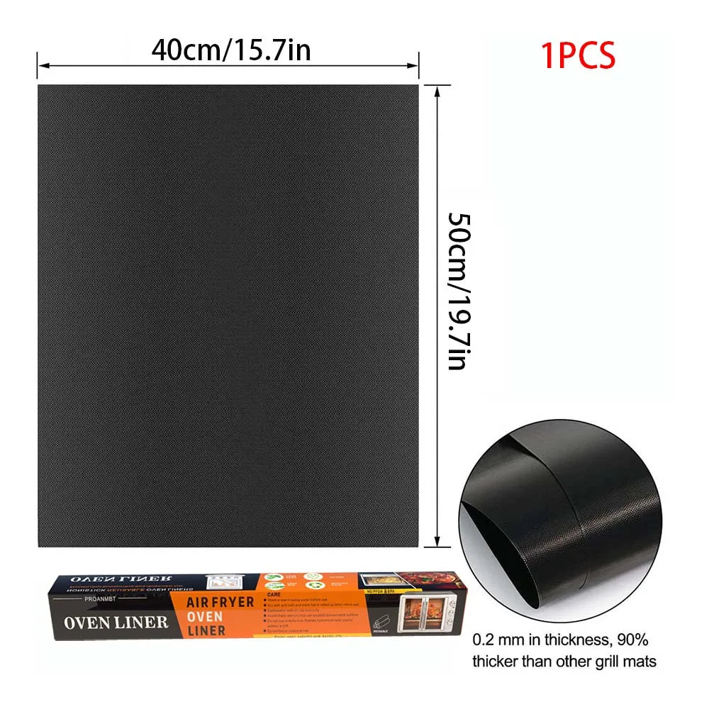 60x40cm Non-Stick BBQ Grill Mat - Heat Resistant Reusable Baking Sheet for Easy Cooking, Grilling & Outdoor Barbecue