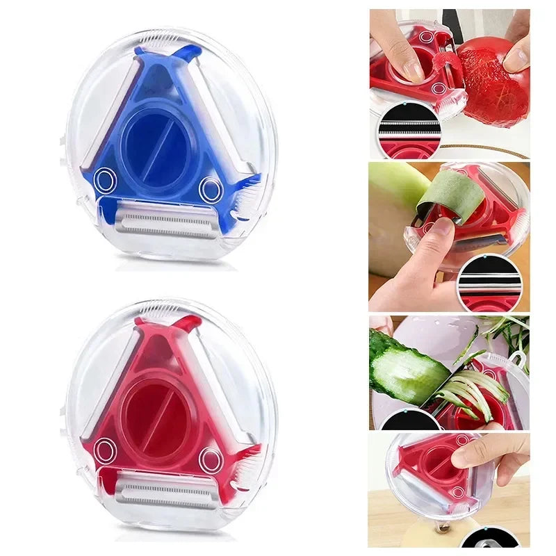 3-in-1 Magic Trio Peeler Set - Slicer, Shredder, Julienne Cutter, and Multi Peel Blade Zesters Grater - Essential Kitchen Tool Accessories