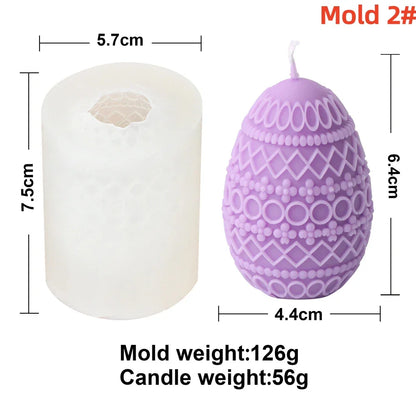 3D Easter Egg Scented Candle Silicone Mold – DIY Embossed Butterfly & Flower Egg Shape for Candle & Plaster Making, Easter Gift