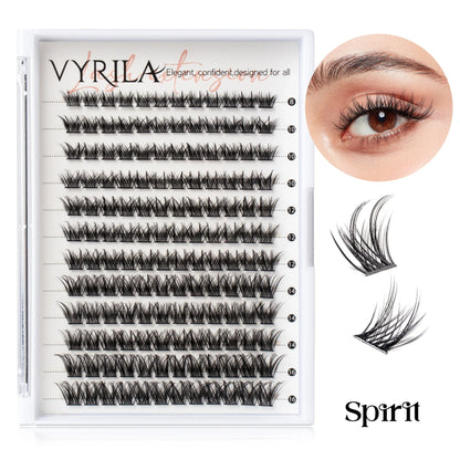 Individual Cluster Lashes C Curl – 3D Wispy DIY Extensions, 0.1mm Thin Band, Reusable & Natural