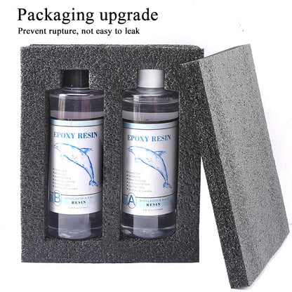 1:1 Clear Epoxy Resin Kit – Crystal Clear 2-Part Casting Resin Set with Measuring Cups, Stir Stick & Silicone Gloves for Art & DIY Crafts
