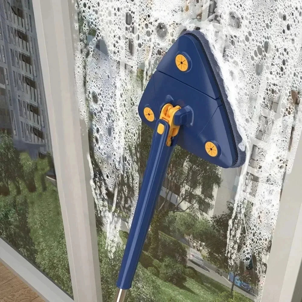 360° Rotatable Triangle Mop | Adjustable Long Handle Microfiber Mop for Wet & Dry Cleaning | Multifunctional Floor Cleaner