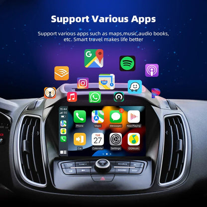 EKIY Wireless CarPlay Adapter - RGB Colorful Mini Smart Box with Bluetooth & WiFi | Plug and Play for Wired Apple CarPlay Cars