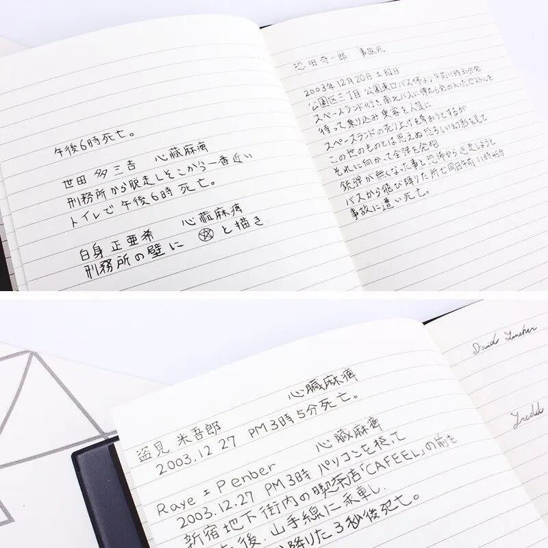 A5 Anime Notebook Set – Leather Journal, Feather Pen, Animation Art Writing Notepad with Necklace