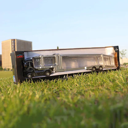 1:50 Large Diecast Alloy Truck Model – Pull-Back Sound & Light Container Transport Vehicle Toy for Boys’ Gifts