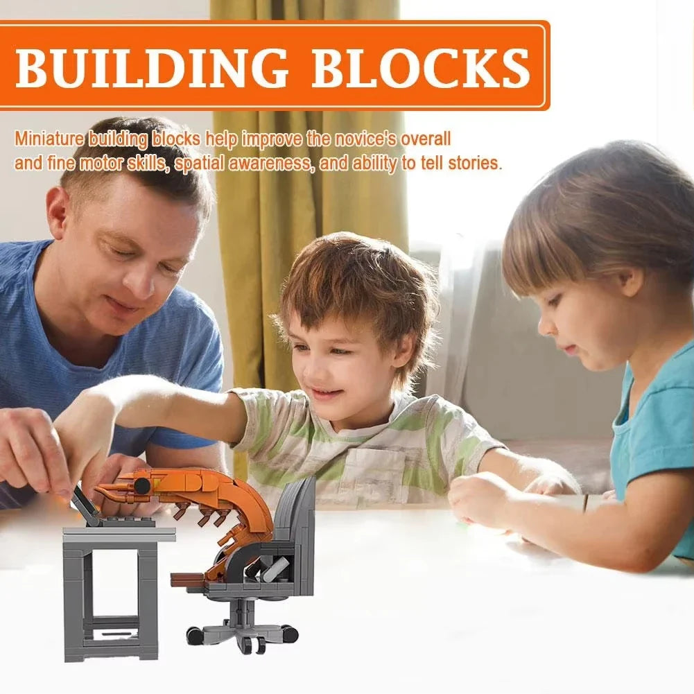 MOC Shrimp Building Block Set - Funny Mini Figure Puzzle Toy & Desktop Ornament