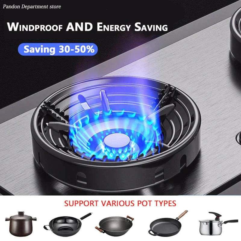 Enamel Gas Stove Cover – Energy-Saving Fire-Gathering Wind Shield Ring & Universal Outdoor Stove Bracket