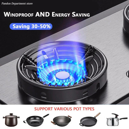 Enamel Gas Stove Cover – Energy-Saving Fire-Gathering Wind Shield Ring & Universal Outdoor Stove Bracket