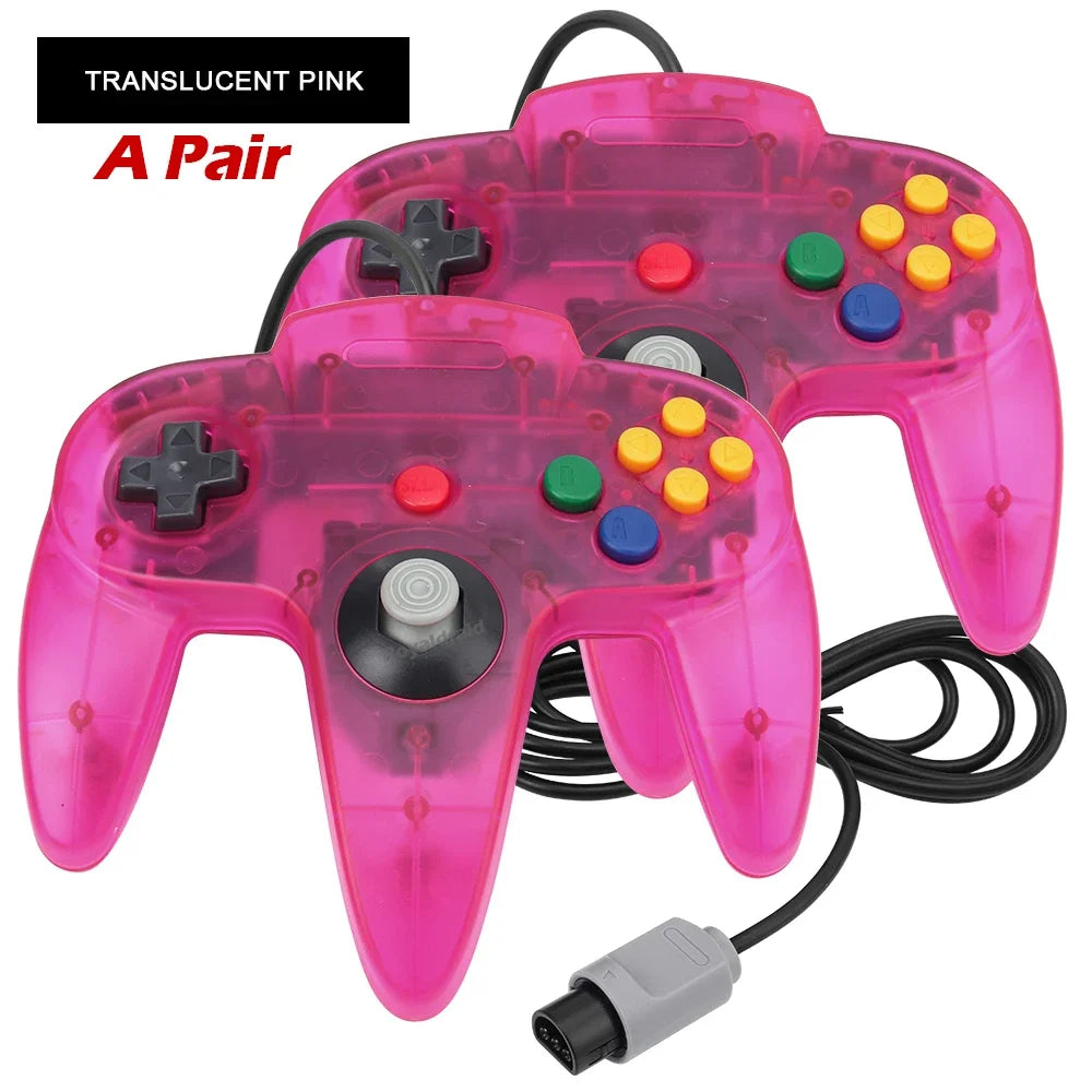 2PCS Wired Gamepad for N64 – Classic Retro Joystick Controllers for Nintendo 64 Gaming Accessories