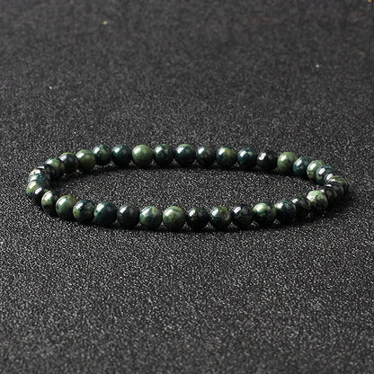 4mm Natural Stone Bead Stretch Bracelet for Men & Women – Agate Lava Handmade Reiki Crystal Jewelry