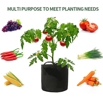 Vegetable/Flower Grow Bags – 1-5 Pcs, 1-12 Gallons Non-Woven Aeration Fabric Pots with Handles