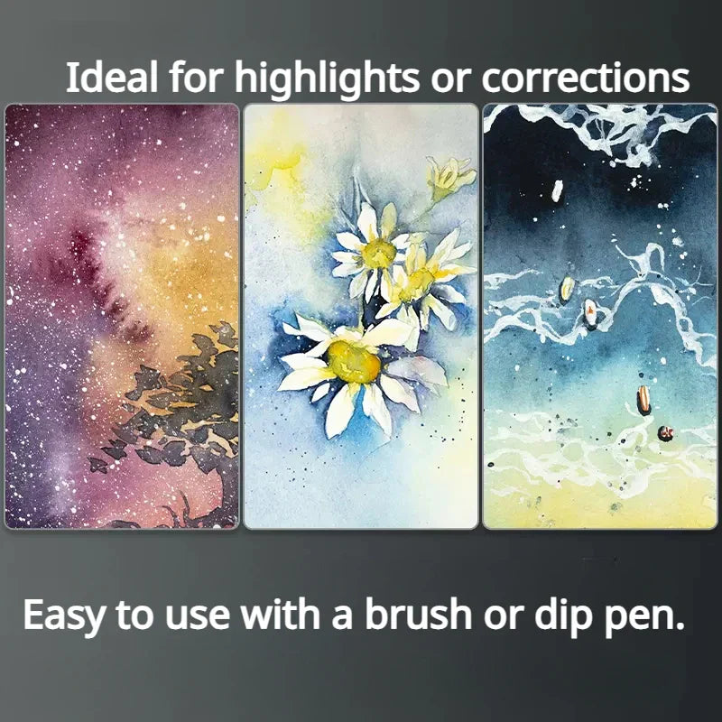 Paul Rubens Cartoonist White Ink 50ml – Highly Opaque Ink for Dip Pen, Brush, Art Lettering, Highlights & Corrections