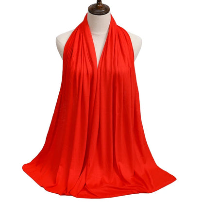 Women's Modal Cotton Jersey Hijab - Soft Solid Color Muslim Headscarf for Ramadan & Everyday Wear