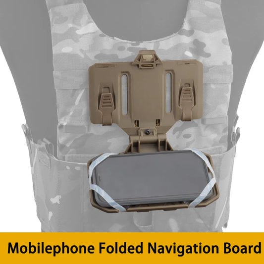 Military MOLLE Folding Navigation Board - Tactical Chest Bag with Mobile Phone Holder, Map Case, and Admin Panel for Outdoor Sports and Airsoft Gear