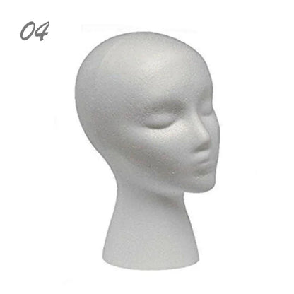 Female Styrofoam Mannequin Head | White Foam Model for Hats, Glasses, Wigs Display & Stand Rack