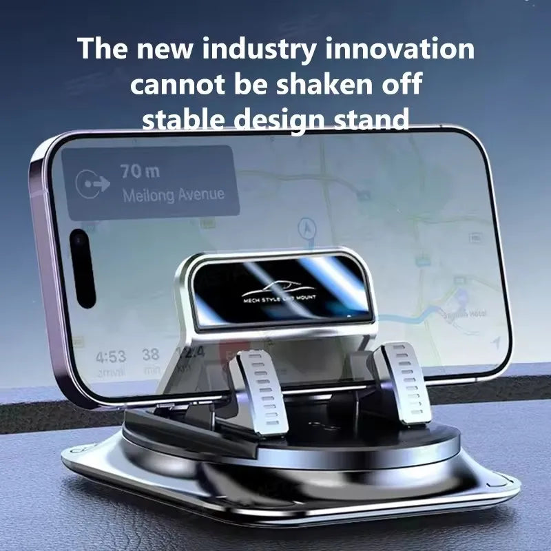 Anti-Slip Dashboard Phone Holder - 360° Rotating Universal Car Mount for GPS Navigation and Smartphones