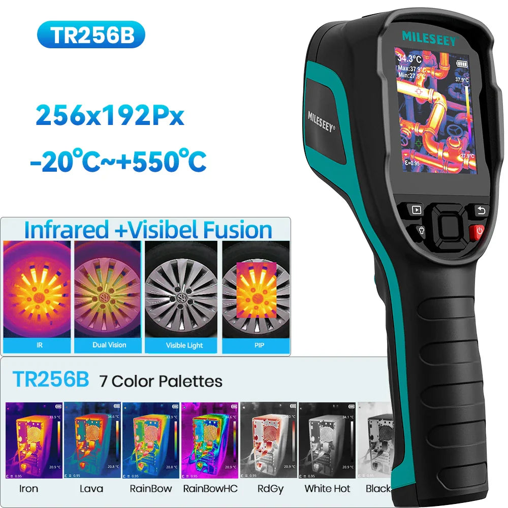 EMILESEEY TR256E/B Thermal Imager Camera 256x192 - Infrared Temperature Meter for PCB and Pipeline Repair Detection