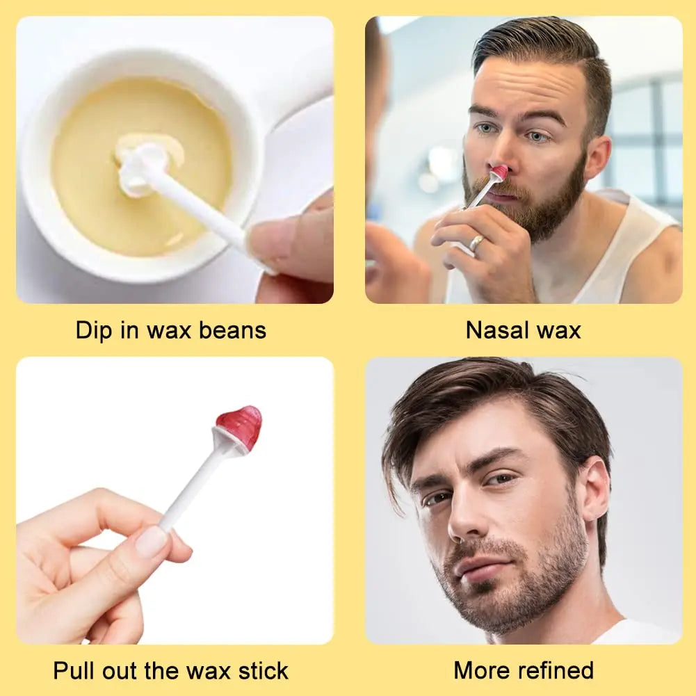 Portable Nose Wax Kit 50g-100g for Men & Women - Nail & Nose Hair Removal with Cleaning Wax Kit & Clipper