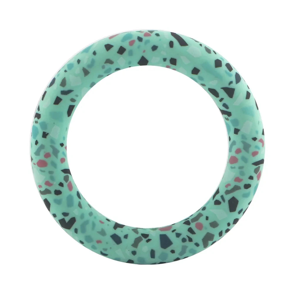 Kovict Silicone Ring Pendant Blanks - 65mm Round Printed Rings for DIY Jewelry & Craft Making