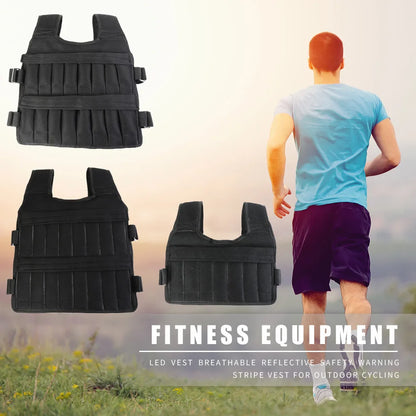 Adjustable Weight Training Vest — 3/15/35kg Fitness Running Jacket for Workout & Jogging
