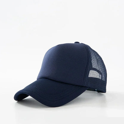 Custom Logo Trucker Hat - Adjustable Polyester Mesh Baseball Cap for Men & Women
