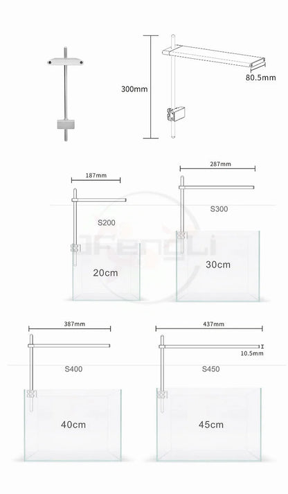 Week Aqua S Series WRGB Fishing Lamp – ADA Style LED Light for Aquariums, Fish Tanks, Fishbowls & Aquascaping Decoration