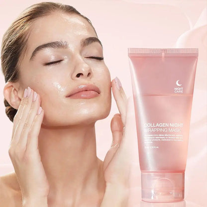 Hydrolyzed Collagen Overnight Facial Mask - Peel-Off Hydrating & Firming Mask, Reduces Sagging & Dullness, Boosts Elasticity