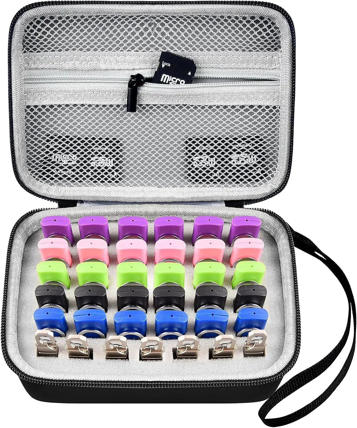 USB Flash Drive and SD Card Case - Memory Card Holder for SD, SDXC, SDHC, Thumb Drives, Electronic Accessories Organizer