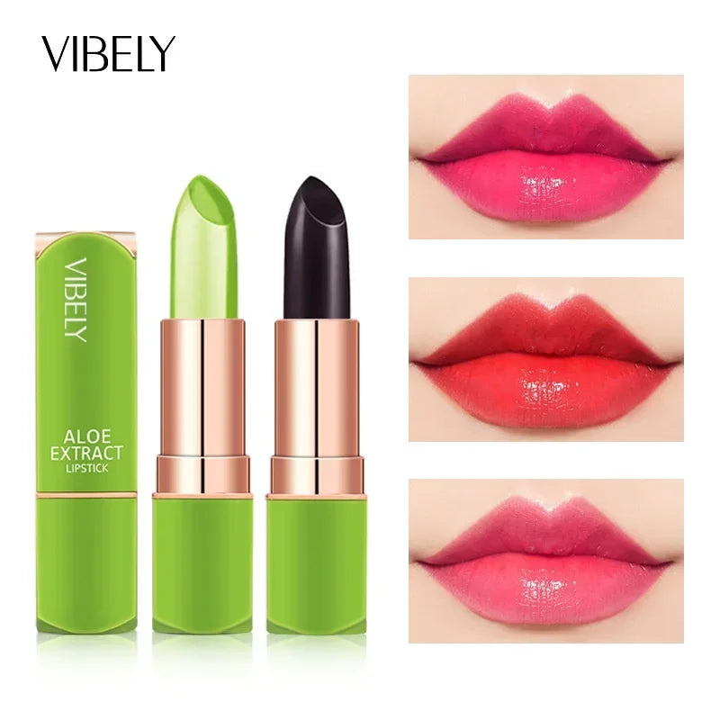 Spring Aloe Vera Moisturizing Lipstick – Long-Lasting Nourishing Temperature-Change Lip Balm & Gloss