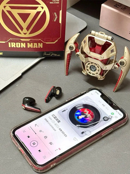 MARVEL Iron Man Bluetooth Headphones – ANC Active Noise Cancelling Wireless Earphones for Sports & Gaming Gift