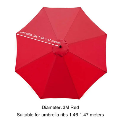 Umbrella Replacement Canopy 6/8 Ribs – Waterproof Patio Parasol Cover for 7.5/9/10ft Outdoor Beach & Garden (No Stand)